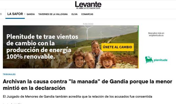 Caso de la Manada en Gandia: la menor mintió en la declaración